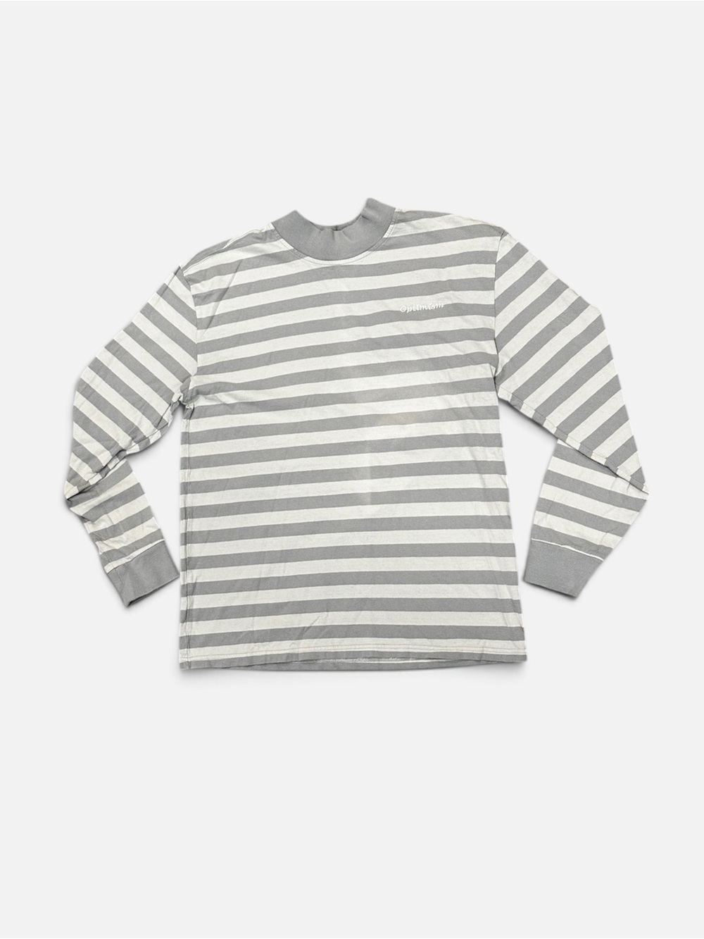 Men’s Pacsun Long Sleeve Striped Tee - Gray & White